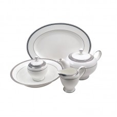 Shinepukur Ceramics USA, Inc. Classic Chablis Bone China Traditional Serving 5 Piece Dinnerware Set SHPK1049
